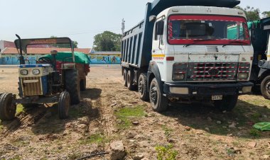 खनिजो के अवैध उतखनन परिवहन पर  01 हाइवा 06 ट्रैक्टर ट्राली जप्त