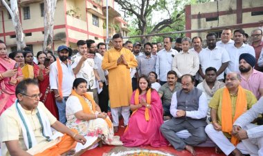 उप मुख्यमंत्री श्री अरुण साव ने 2500 किलोलीटर क्षमता के पानी टंकी निर्माण का किया भूमिपूजन