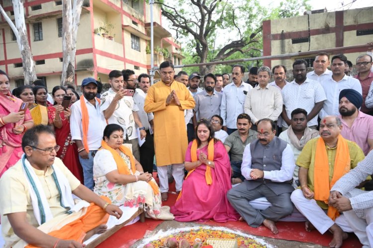 उप मुख्यमंत्री श्री अरुण साव ने 2500 किलोलीटर क्षमता के पानी टंकी निर्माण का किया भूमिपूजन